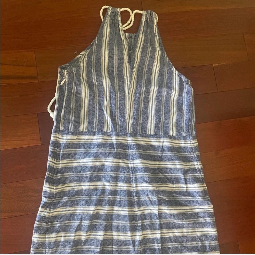 Hollister Blue and White Striped Halter Dress